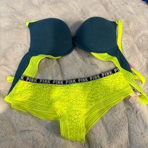 Vibrant Yellow and Blue Women's Swim Set